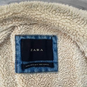 Zara Sherpa Jean Jacket XL